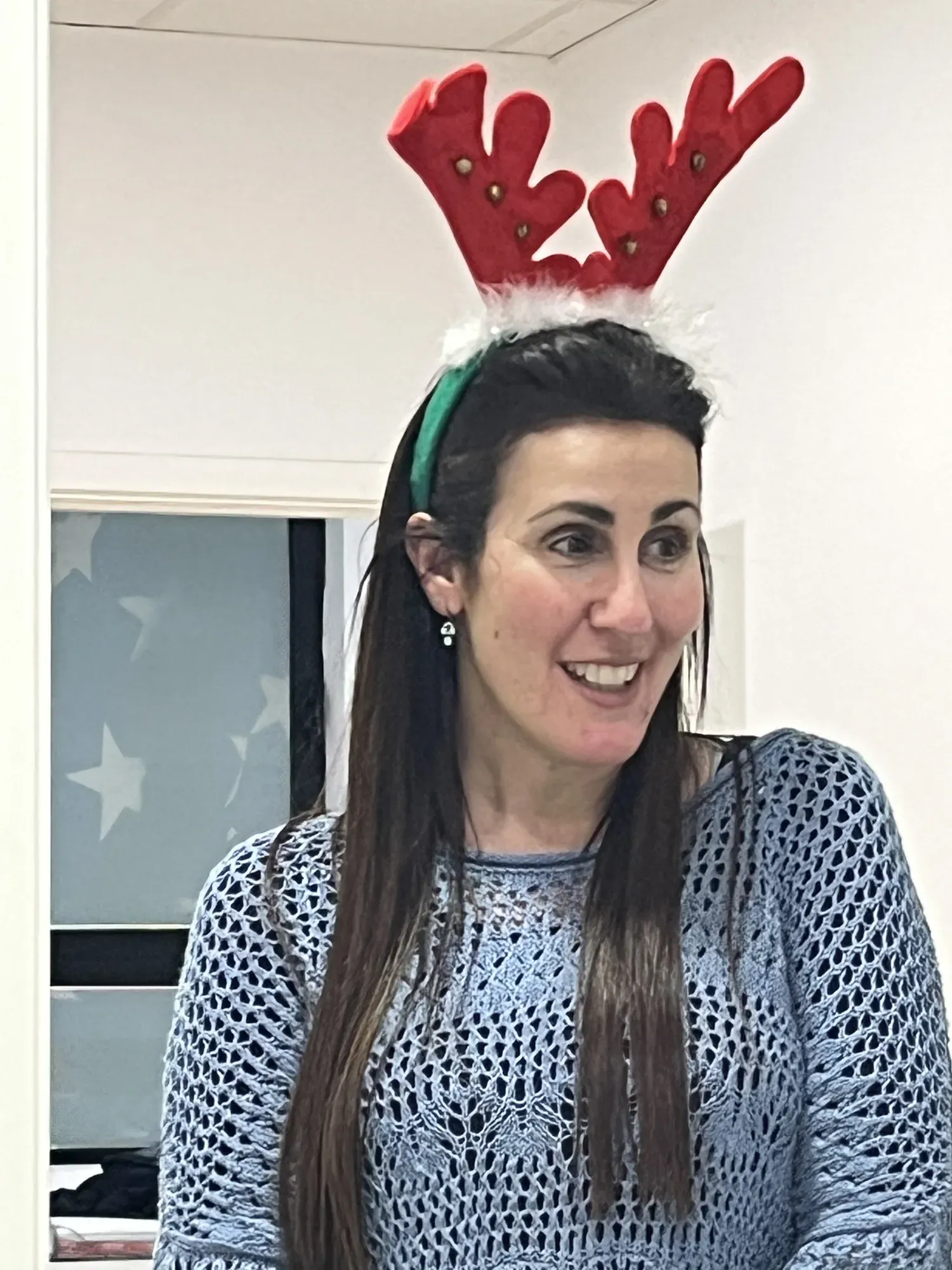 Profesora de Covent College durante una celebración