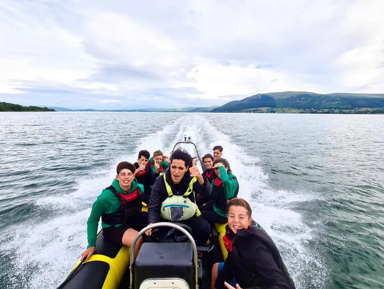 Group of students during an activity at the lake